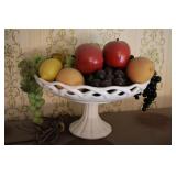 Milk Glass Fruit Dish