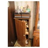 Pressed Wood Cabinet, Glassware & Collectables