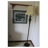 Floor Lamp, Wall Art, & Shelf