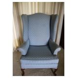 Blue Wing Backed Chair