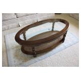 46" Walnut Oval Coffee Table