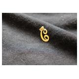 14K Gold "C" Charm