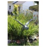 42" Metal Heron Statue