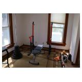 Weight Bench w/Adjustable Rack & Weights