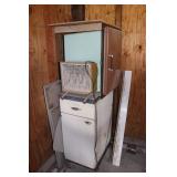 Metal Cabinet, Heater & Old Fridge