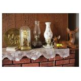 Kerosine Lamps, Mantle Clock