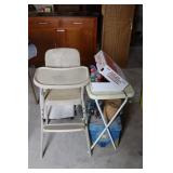 High Chair, Table & Christmas Lights