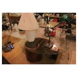 Modern Endtable & Two Lamps