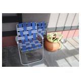 Lawn Chairs, Water Hose, & Clay Pot