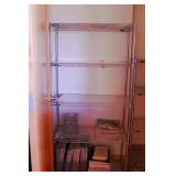 Chrome Metal Wire Shelf & Cooking Magazines