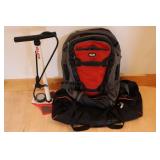 Backpack, Large Duffle & Bike Pump