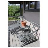 Outdoor Metal Chair, Chaise & End Table Set