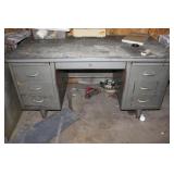 Metal Desk & Contents