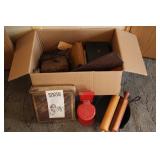 Books, Rolling Pins, Cast Iron Skillet & Misc.
