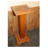 31" Antique Oak Plant Stand