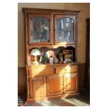 Lighted Solid Oak China Cabinet