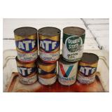 Vintage  Cardboard and Metal Oil Cans