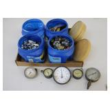 Plumbing, Valves, Assort. Gauges