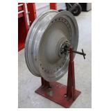 Aluminum Motorcycle Rim on Stand