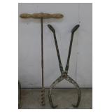 Ice Tongs & Post Auger
