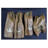 Vintage Brown Leather Golf Club Covers Set