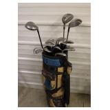 Assorted RH Golf Clubs & Bag