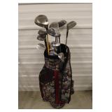 Assorted RH Golf Clubs & Bag