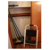 Step Stool & Brooms