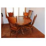 Oak Claw Foot  47' Dining Table & Chairs