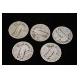 Silver Standing Liberty Quarters