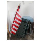 Flags, Chase Lounge & Lawn Chairs