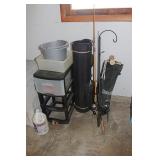 Croquet, Fishing Poles & Organizer
