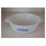 1Qt. Anchor Hocking Blue Fowers Dish