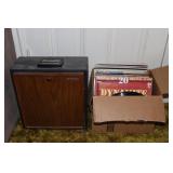 LP Records & Vintage Magnavox Record Cabinet