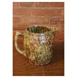 8" Spongeware Pottery Pitcher