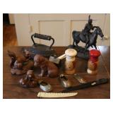 Sad Irons, Wood Carved Figurines