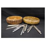 Wooden Nut Bowl & Crackers