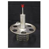 Vintage Chrome & Glass Pump Liquor Dispenser