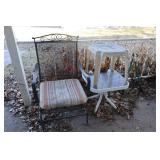 Wrought Iron Chair & Small Patio Tables