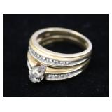 14K Gold Diamond Wedding Set Ring