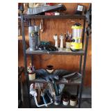 Metal Shelf & Contents