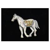 Carolyn Pollack 925 Sliver Horse Brooch Pin