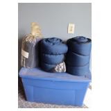 Storage Tub & Sleeping Bags
