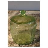 Green Depression Biscuit Jar