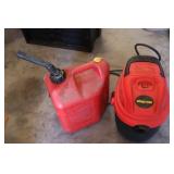 Shop Vac & 2 Gal. Fuel Can