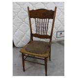 Oak Chair w/ Leather Seat