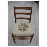 Straightback Chair w/ Needlepoint Seat
