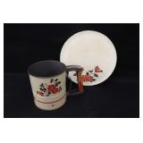 Hall Red Poppy 9 1/2' Cake Plate & Sifter