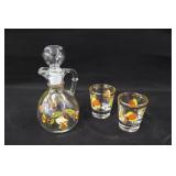 Jewel Tea Autumn Leaf Cruet & Shot Glasses