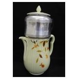 Hall's Jewel Tea Autumn  Leaf Coffee Pot w/ Metal